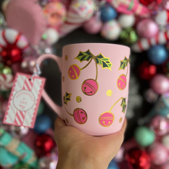 ✨NEW🔔Peppermint and Pine Soft Touch Light Pink Cherry Christmas Bells🎄 - Picture 5 of 5